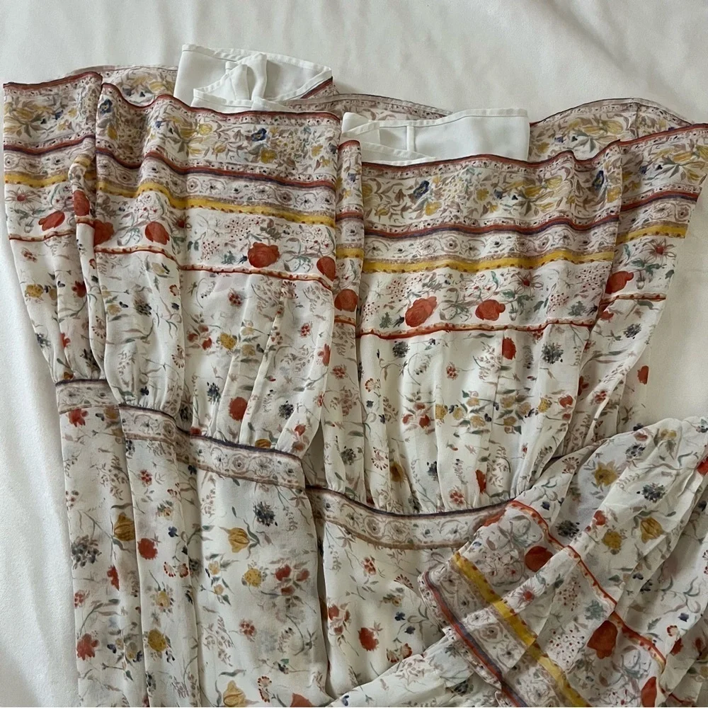 Joie Vernita Silk Maxi Dress - White Floral Pattern - Picture 11 of 13